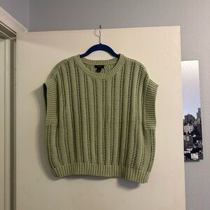 Light Green Knit Sleeveless Sweater